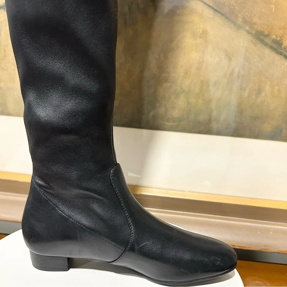 🌹STUART WEITZMAN🌹 Black Lowland Over-the-knee Leather Boots Size: 4B